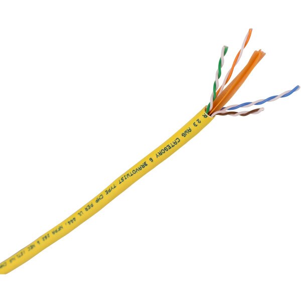 Main product image for Cat 6 550 MHz Plenum UTP Yellow 1000 Ft. 101-438